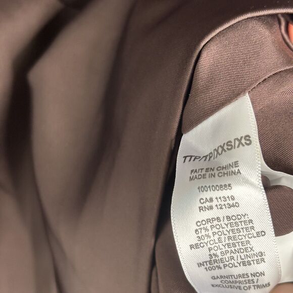 Dynamite Brown Satin Skirt Blazer Set - Picture 6 of 9